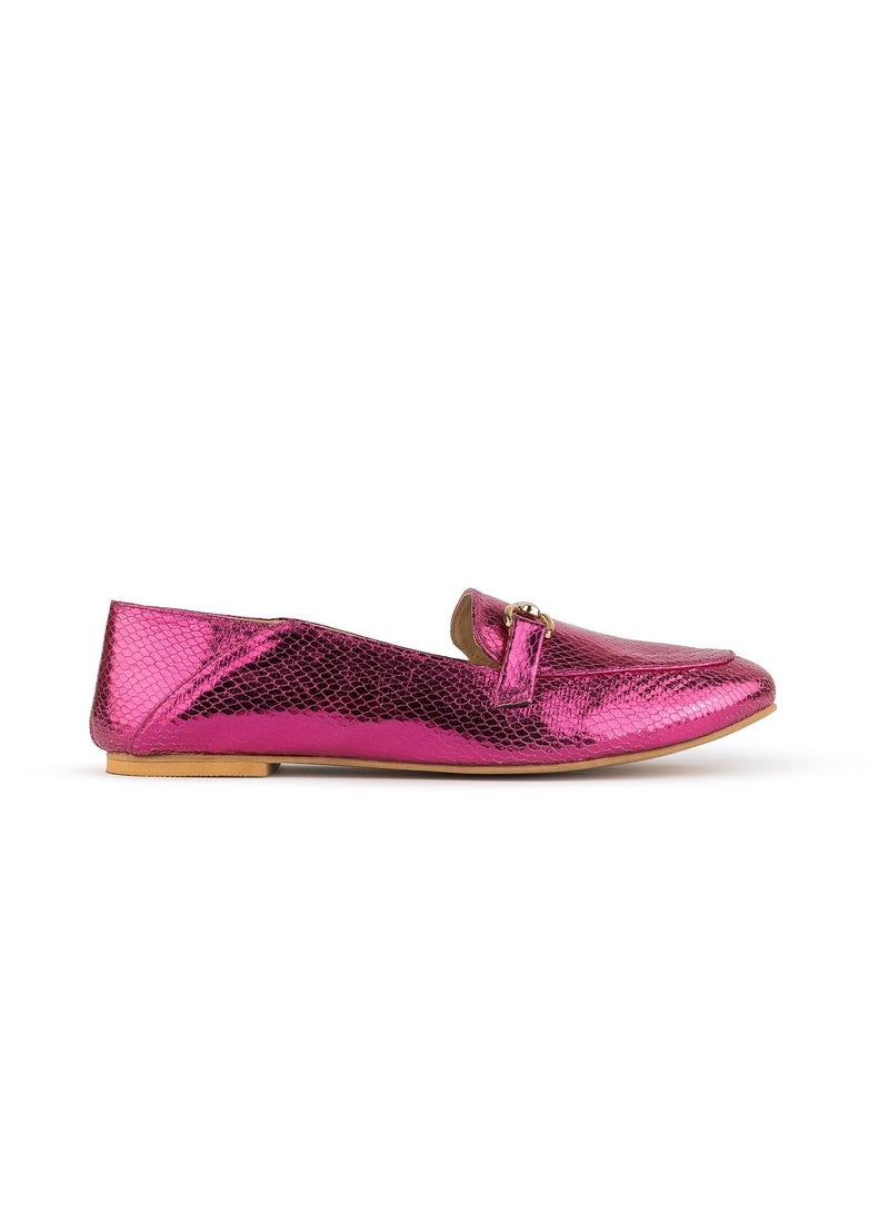 BOU Metallic Loafers - Fucsia - Image 2